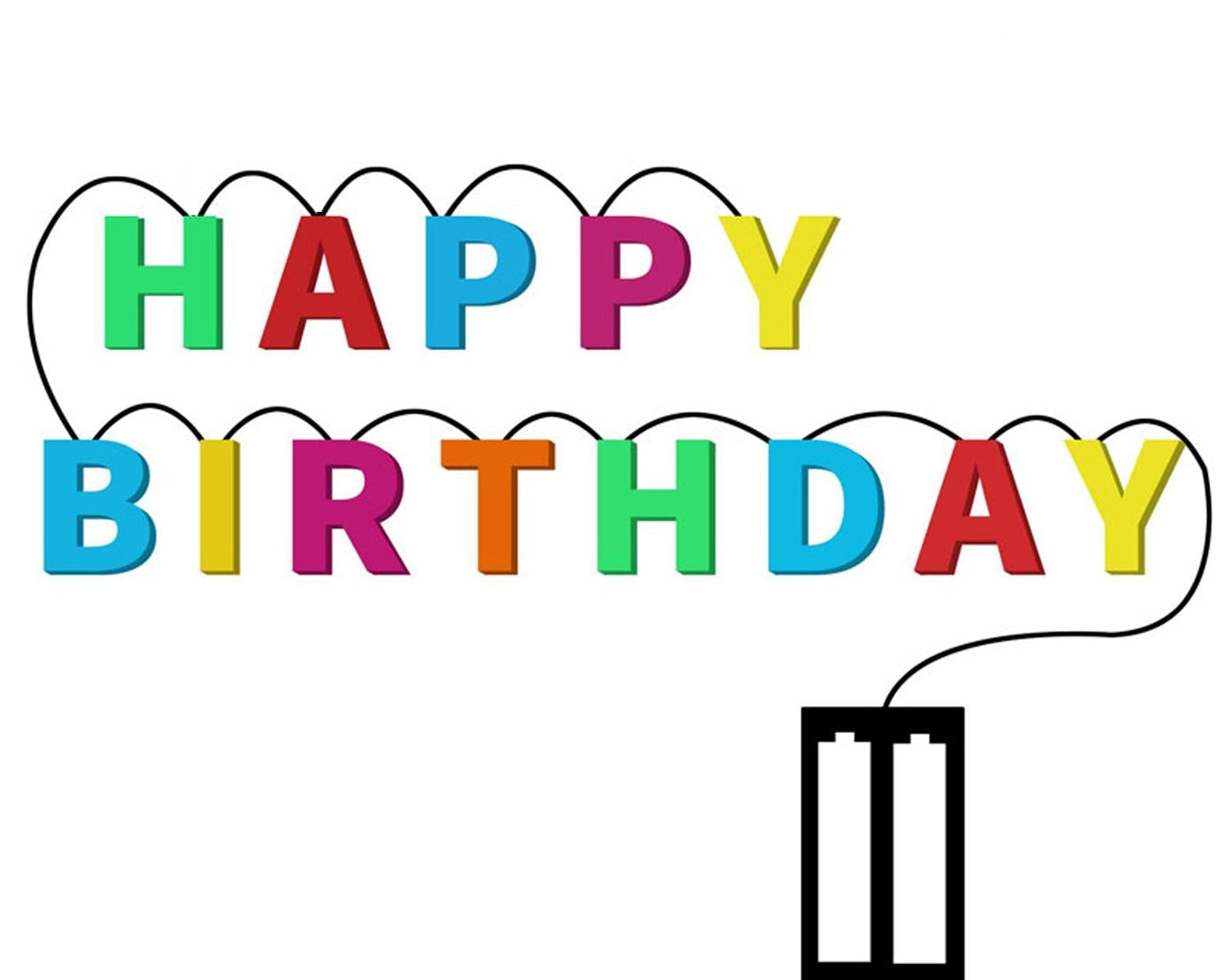 LED decorative birthday lights, 13 letters, multicolor