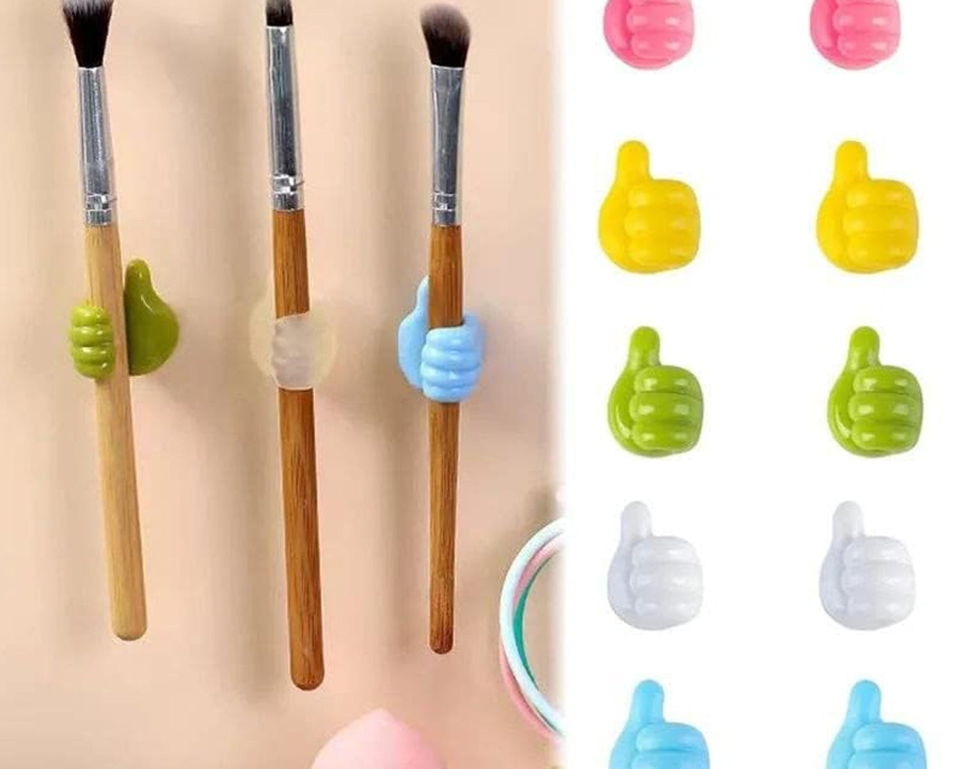Thumb Cable Clips,Cord Holder Multi-Functional Wall Hooks Cable Organizer Cable Management for Desk Home Office Car Multi Color (Pack Of 10)