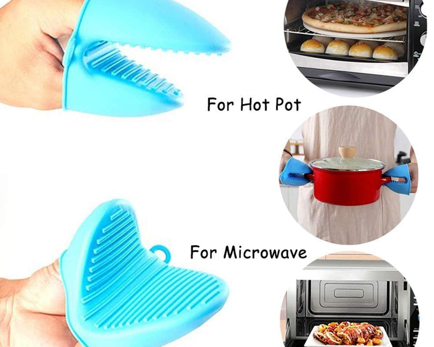 Flexible silicone potholder with textured surface for better grip