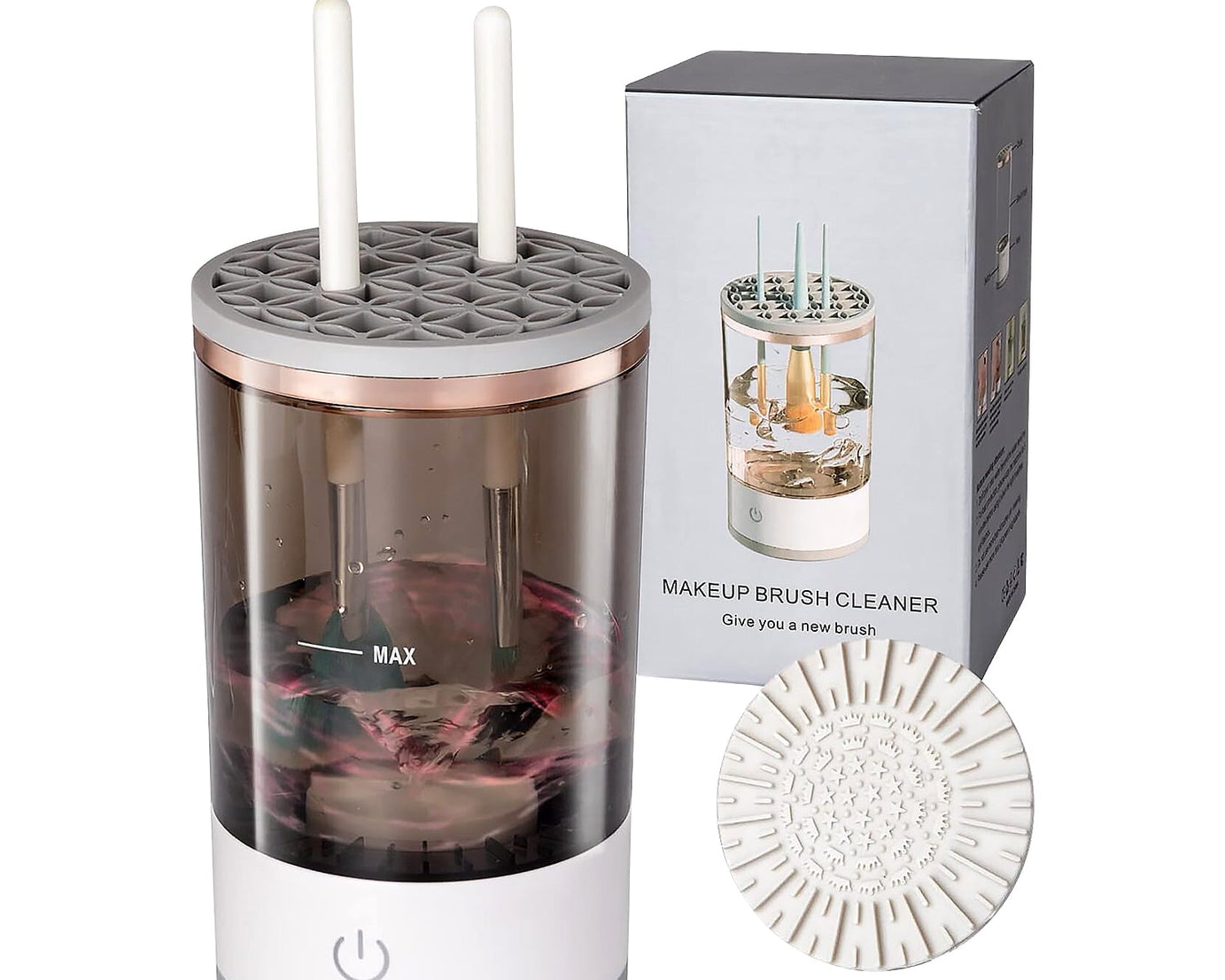 Automatic Makeup Brush Cleaner Fast Electric Brush Cleaner Hand Free Machine Super Clean Brush Washer & Brushes Organizer Tool (1 Pc)