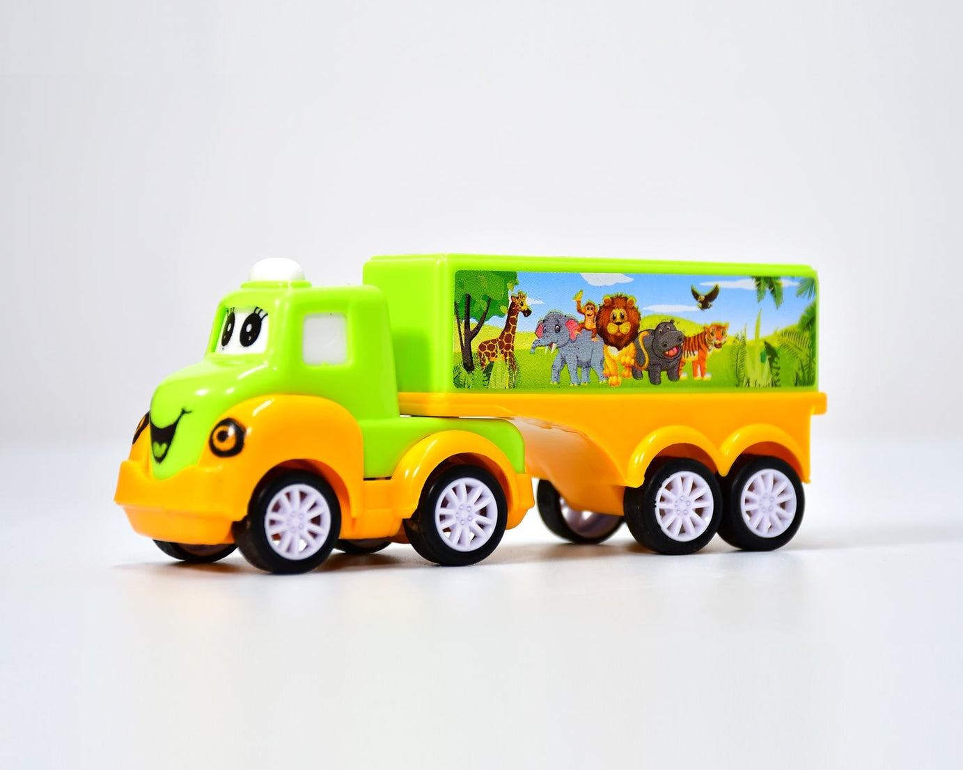 Small green and yellow truck toy for children