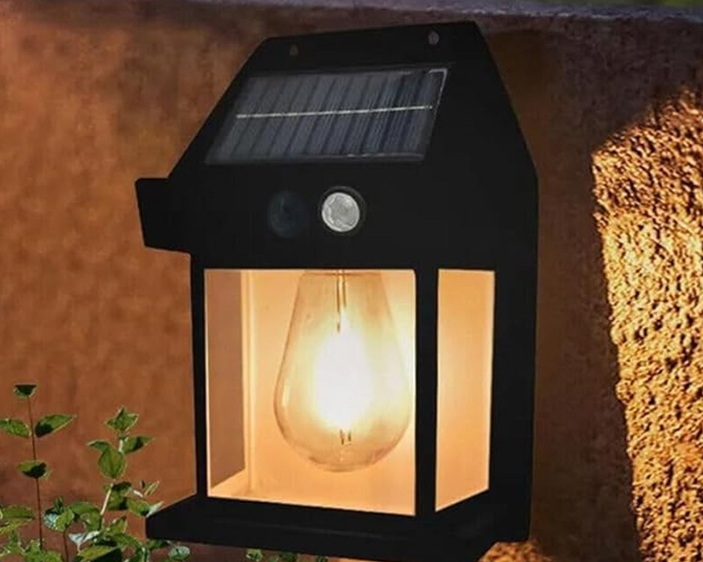 Solar Wall Lights / Lamp Outdoor, Wireless Dusk to Dawn Porch Lights Fixture, Solar Wall Lantern with 3 Modes & Motion Sensor, Waterproof Exterior Lighting with Clear Panel (1 Pc )