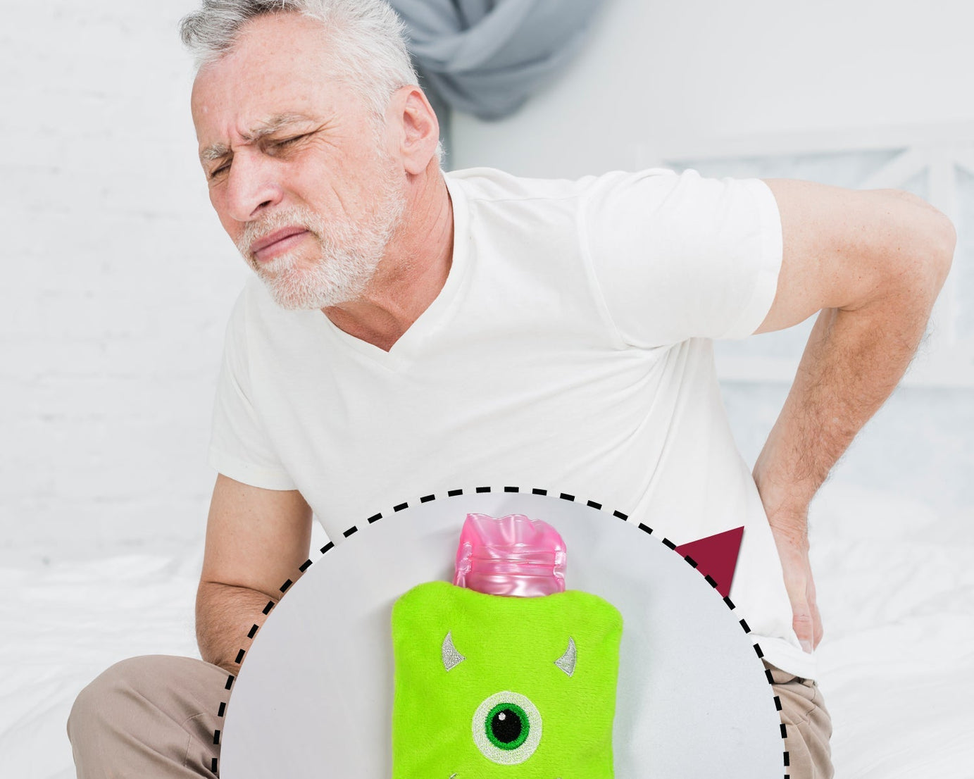 Green One-Eyed Monster Print Small Hot Water Bag with Cover for Pain Relief