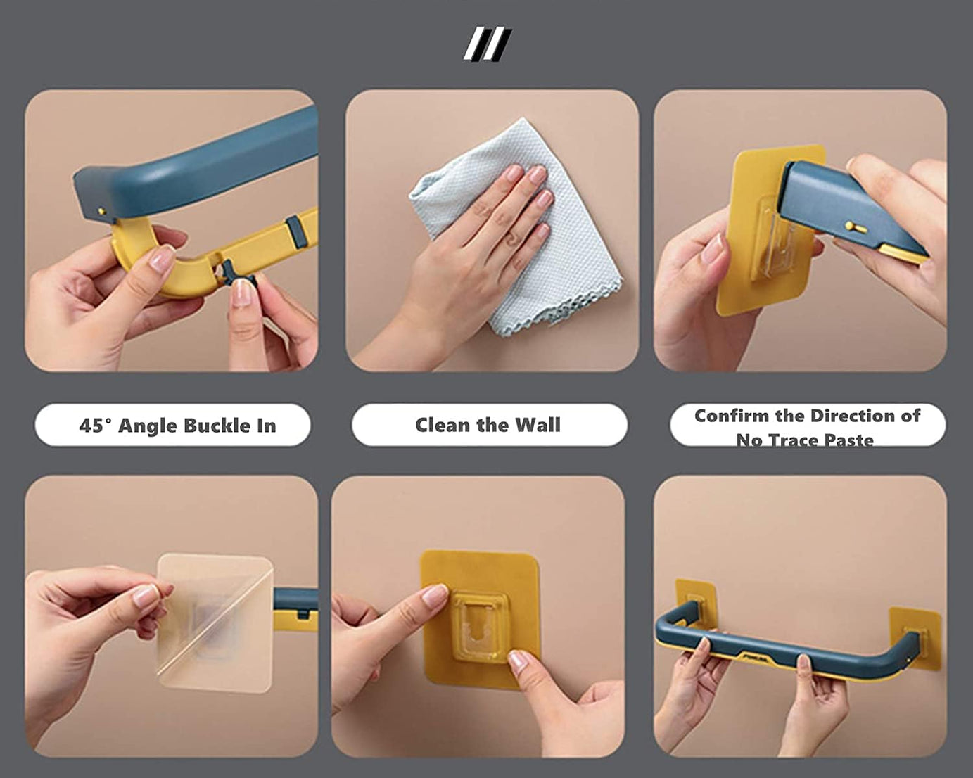 Folding towel holder with double bars