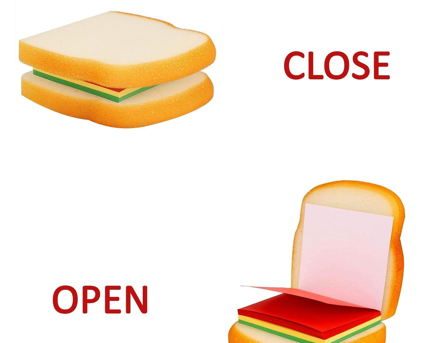 Unique sandwich-shaped memo pads, multicolor sticky notes