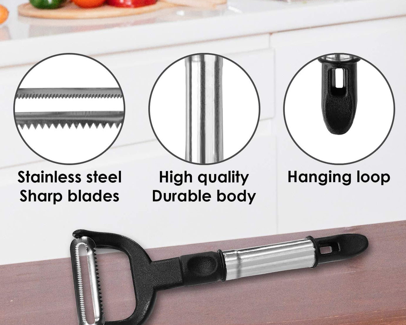 Top view of double blade peeler
