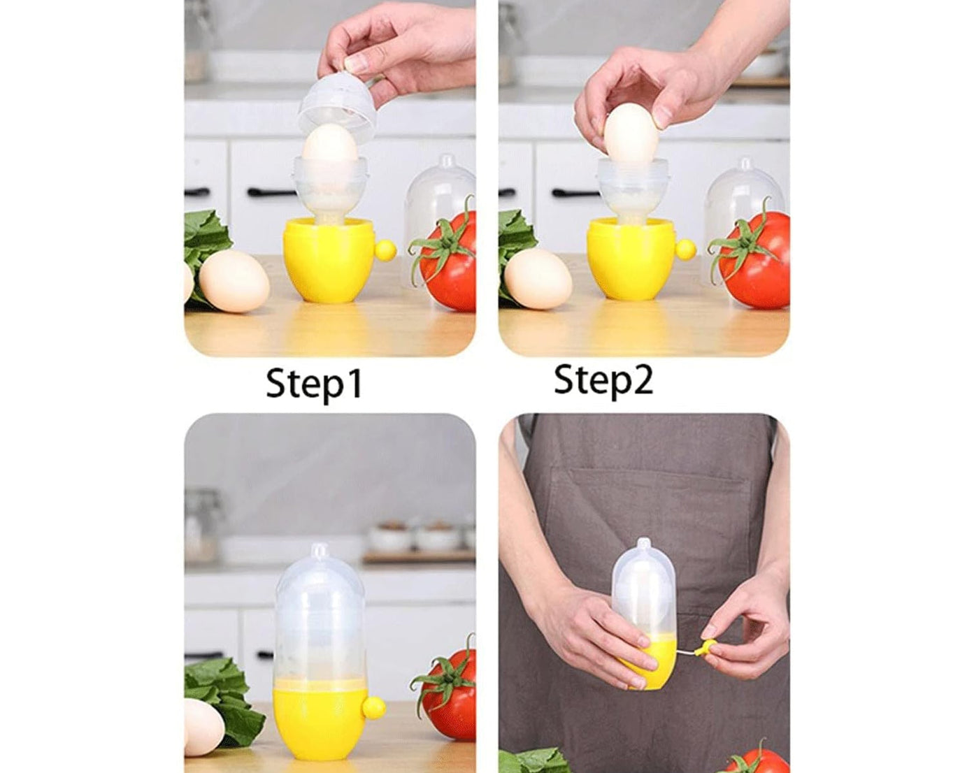 MANUAL EGG PULLER SCRAMBLER HOUSEHOLD WHITE EGG YOLK MIXER KITCHEN TOOL MIX MANUAL SCRAMBLER CONVENIENT WITHOUT BREAKING EGGS.