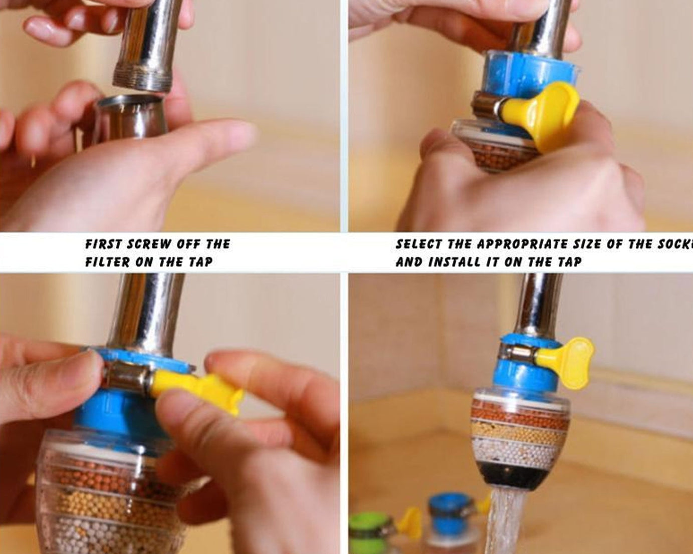 Faucet filter with universal interface
