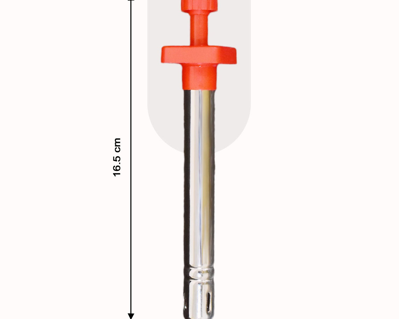 Gas lighter shown with a side view to highlight its ergonomic grip.