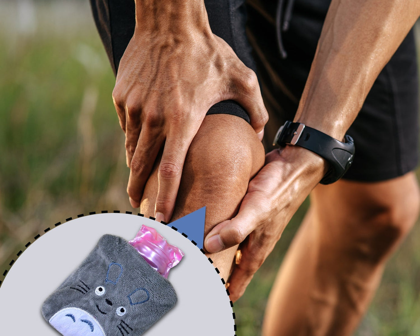 Totoro Cartoon Small Hot Water Bag with Cover for Pain Relief