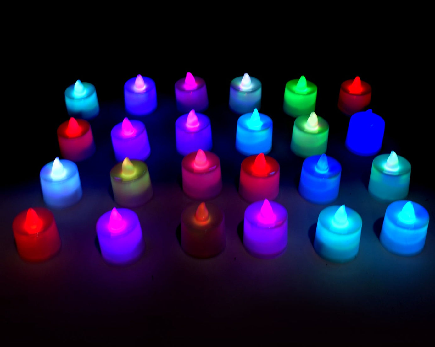 Multicolor LED Tealights Candles (24 Pack): Festive Decorations