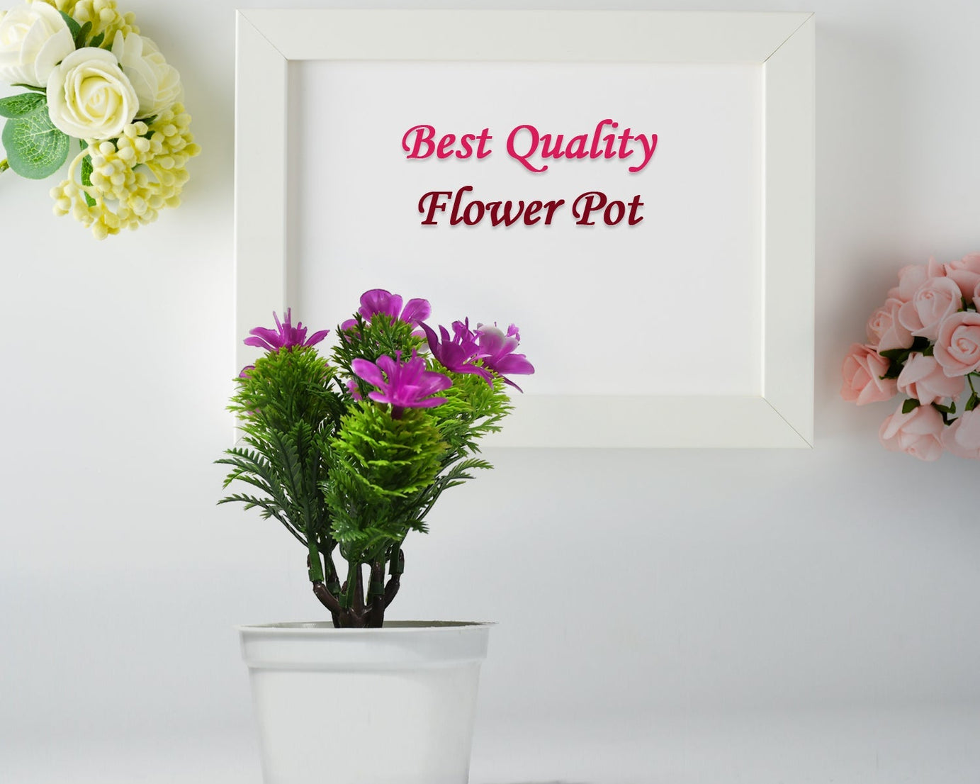Flower Pot Artificial Decoration Plant | Natural Look & Plastic Material For Home , Hotels , Office & Multiuse Pot