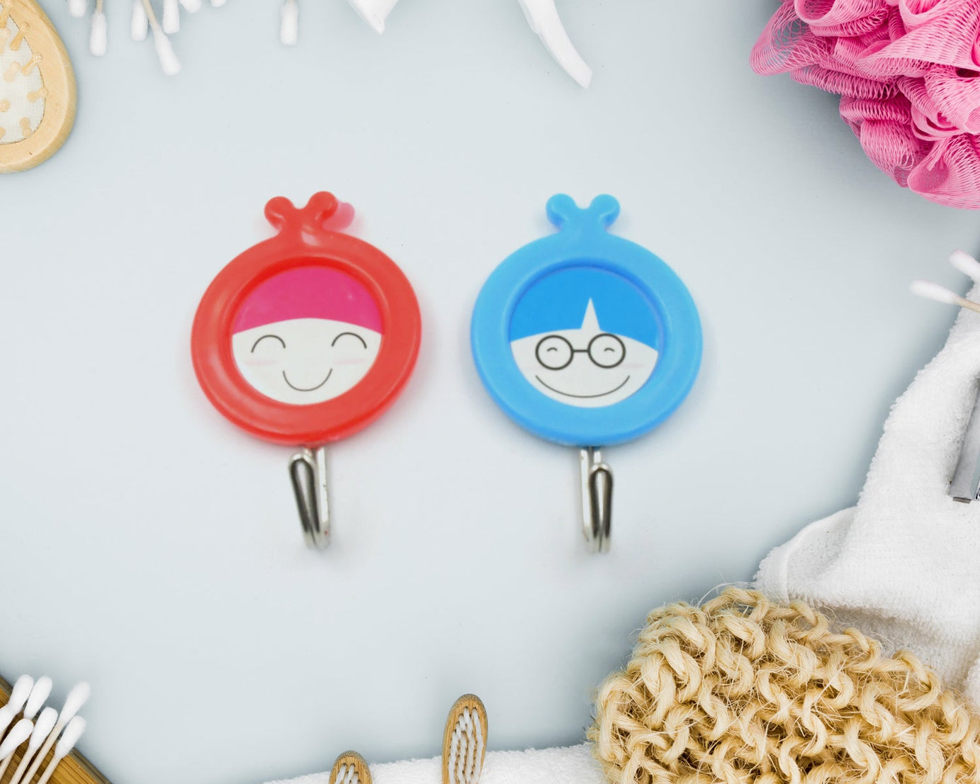 Multipurpose Self-Adhesive Hooks (2 Pc): Heavy Duty, Waterproof, Bathroom, Kitchen