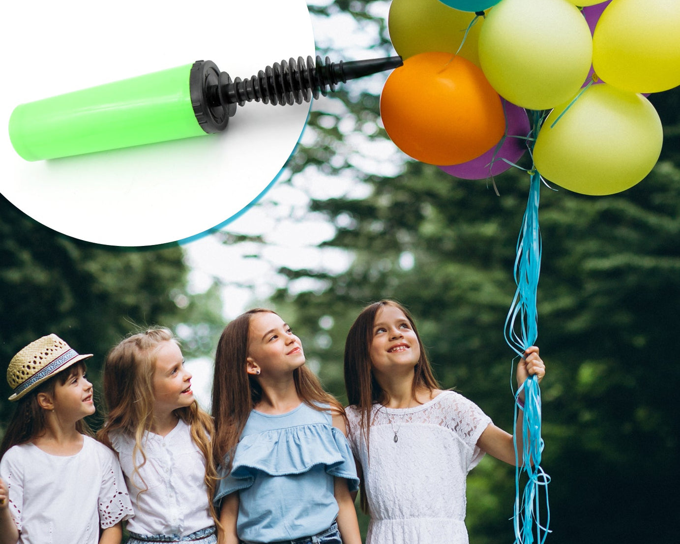 Balloon pump for foil and inflatable toys.