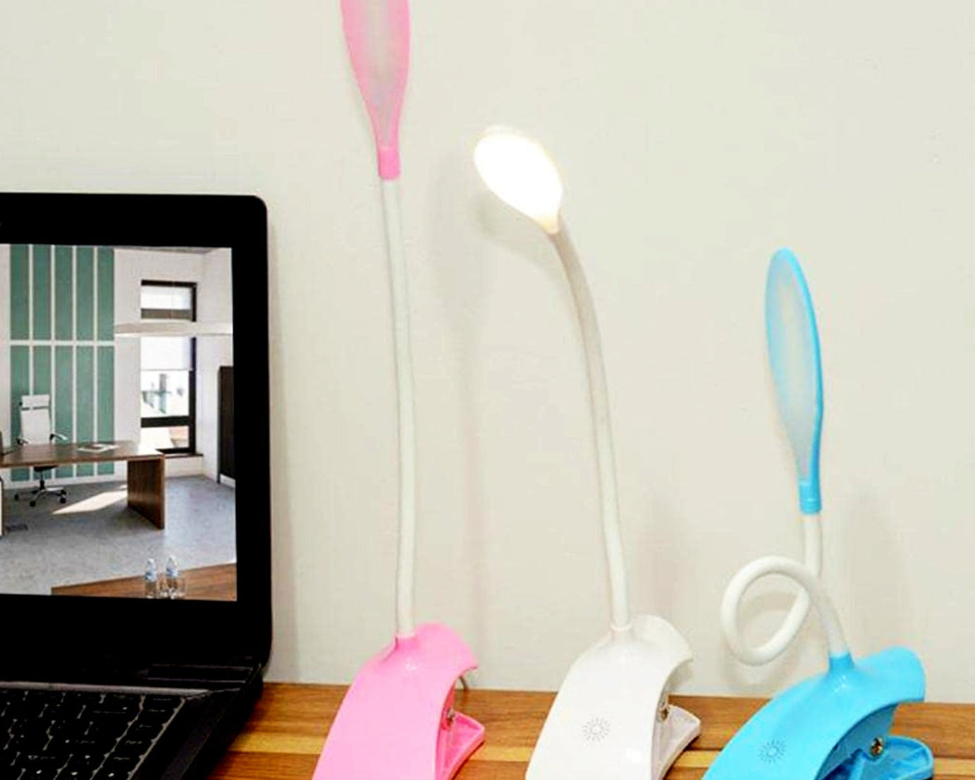 0271 Desk Lamp Adjustable Gooseneck USB Rechargeable 3 modes of Lighting, Reading Lamp for Dorm White, Study Desk lamp Suitable for Girls College Bedroom Reading