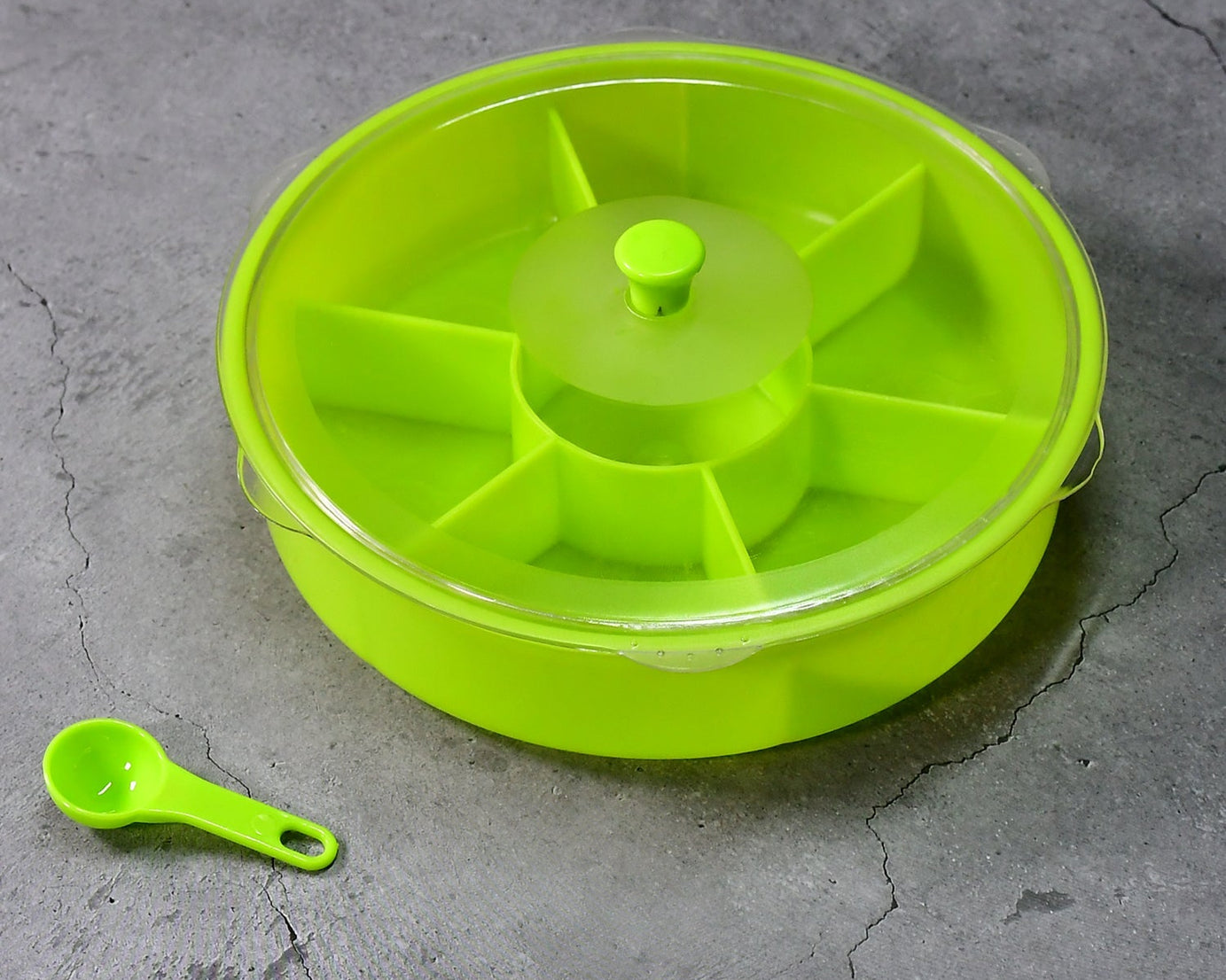 Dry-fruit and masala storage box with spoon