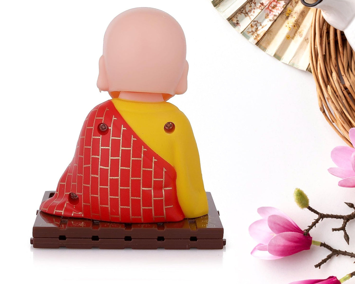 Solar Powered Sitting Buddha Statue,  Moving Head and Hand (1 Pc / Medium)