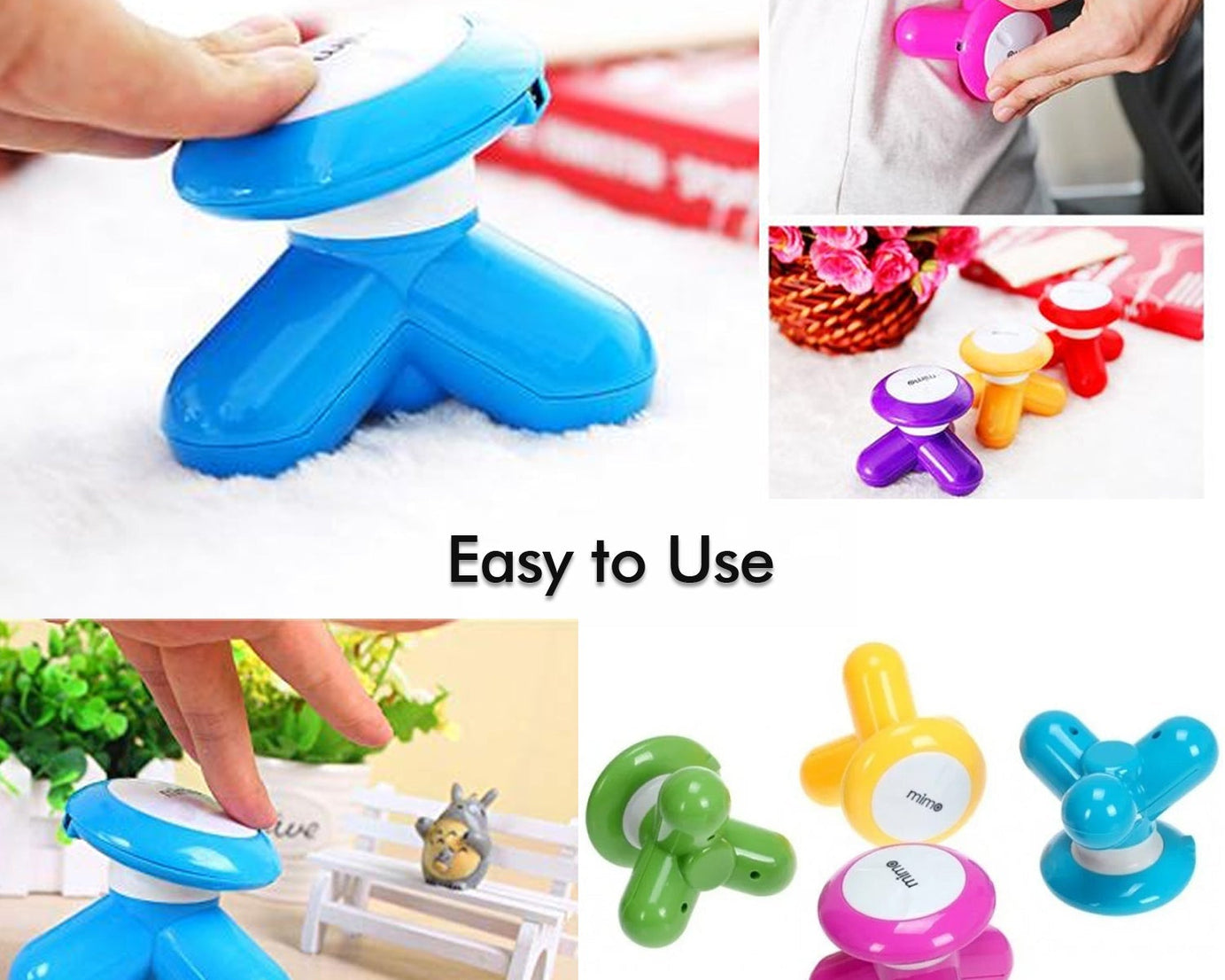 Compact vibration massager, ideal for stress relief.