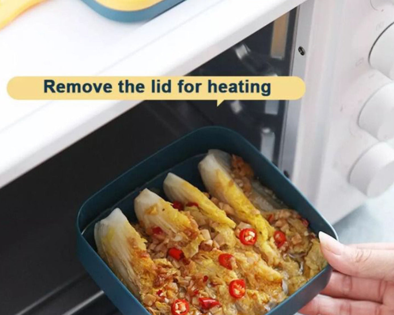 Double-layer bento box with handle for easy carrying