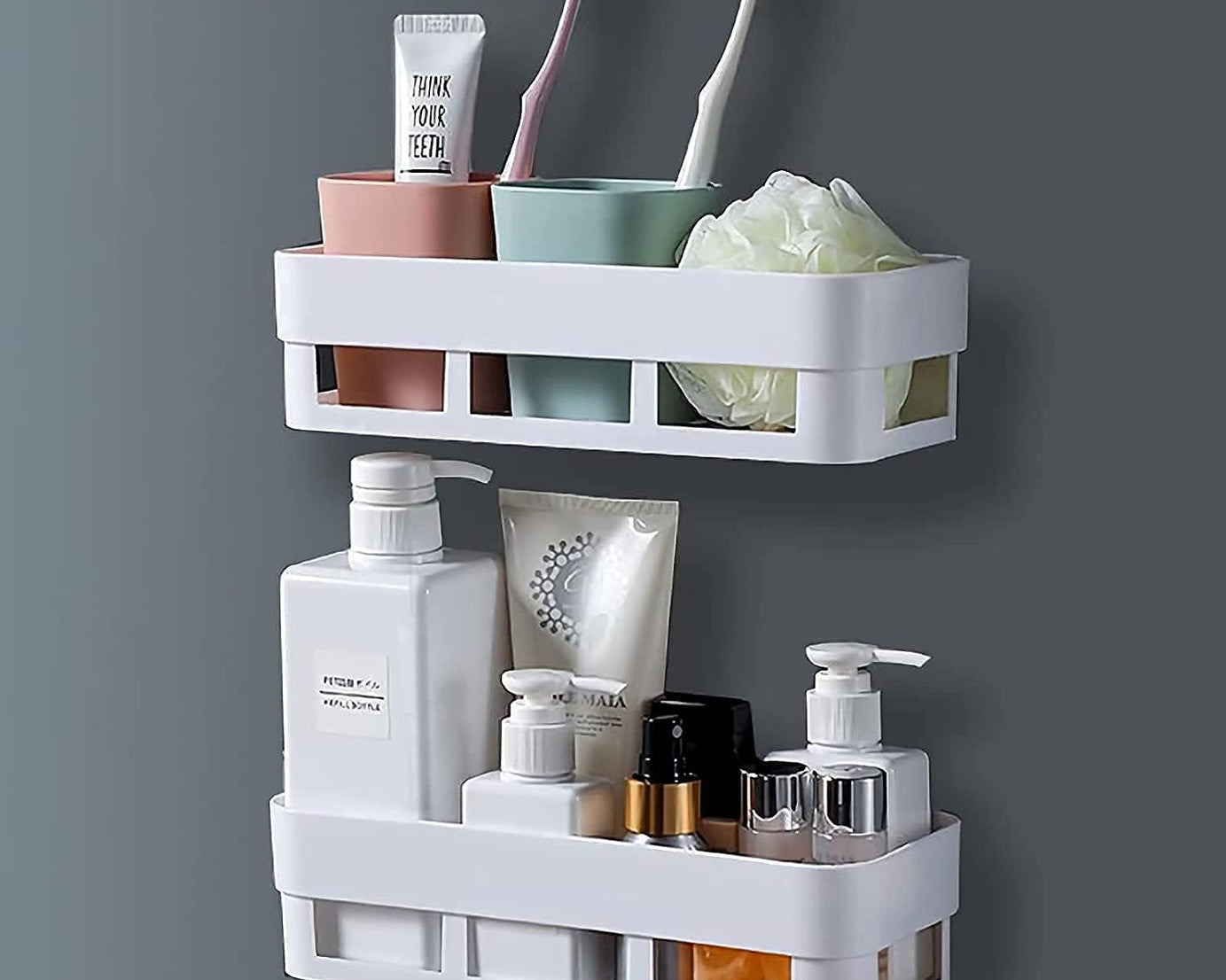 Wall-mounted corner caddy for shower, ABS plastic