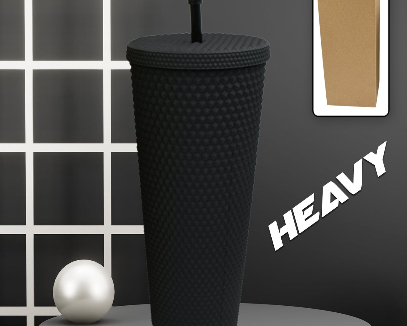 0304 Cup with Straw Reusable Matte Studded Tumbler with Leak Proof Lid Water Cup Travel Mug Coffee Ice Water Bottle Double Walled Insulated Tumbler BPA Free (1 Pc / Mix Color)