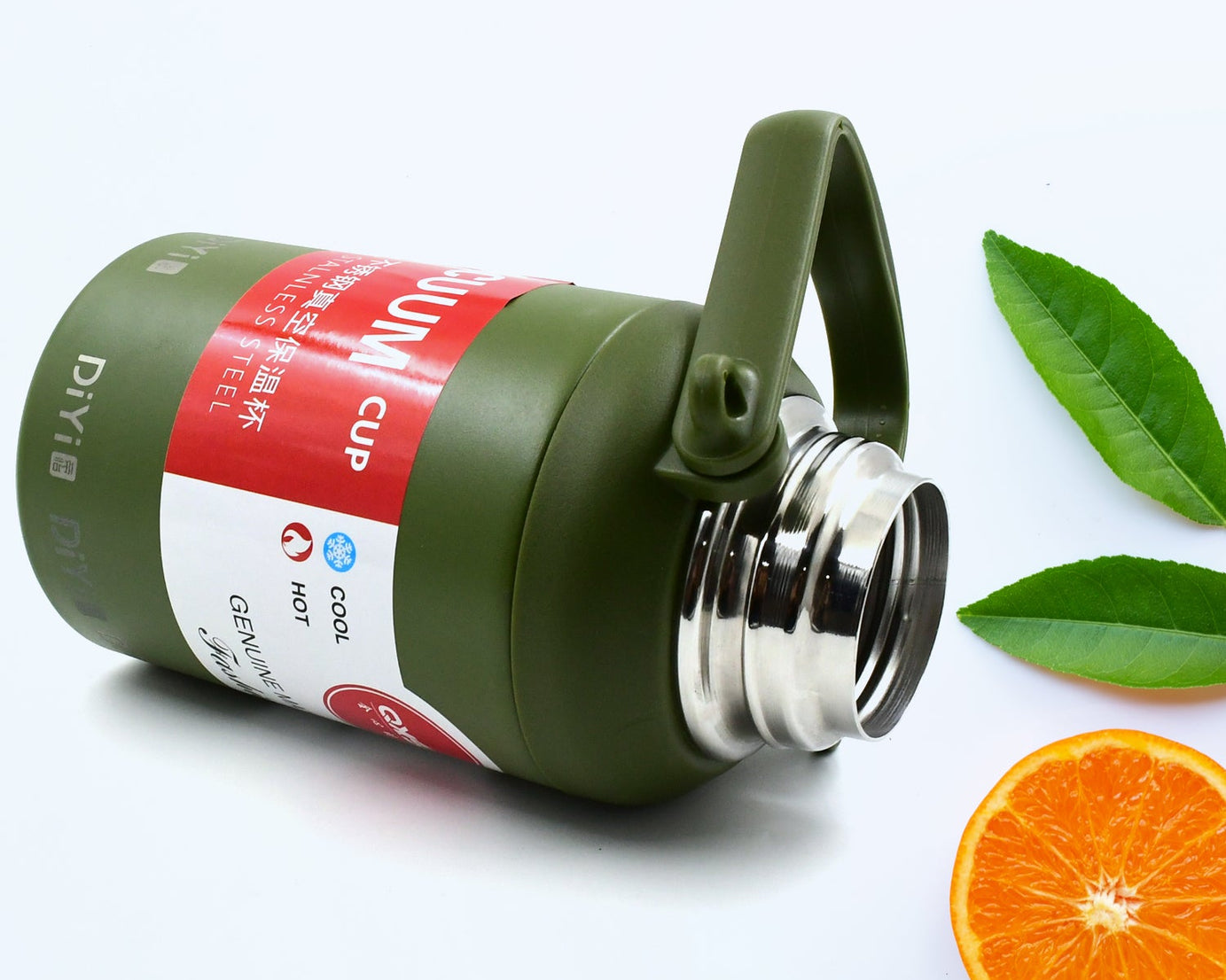 Stainless Steel Vacuum Insulated Water Bottle / Cup | Leak Proof Flask for Tea Coffee | Reusable Water Bottle with Hanging Strap | Bottle for Hot & Cold Drinks Wide Mouth Water Flask (900 ML / Mix Color)