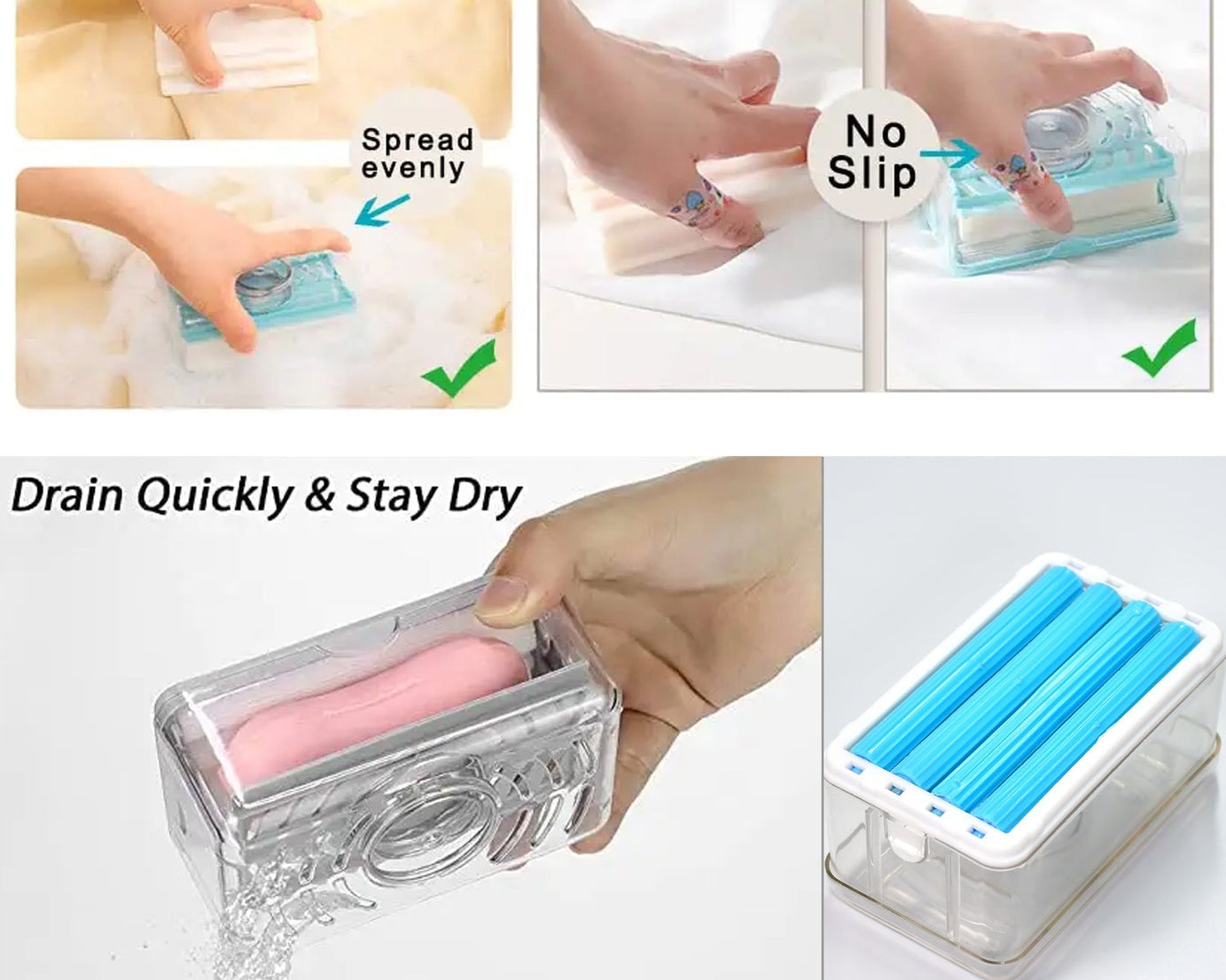 Multifunctional soap holder with roller for easy dispensing