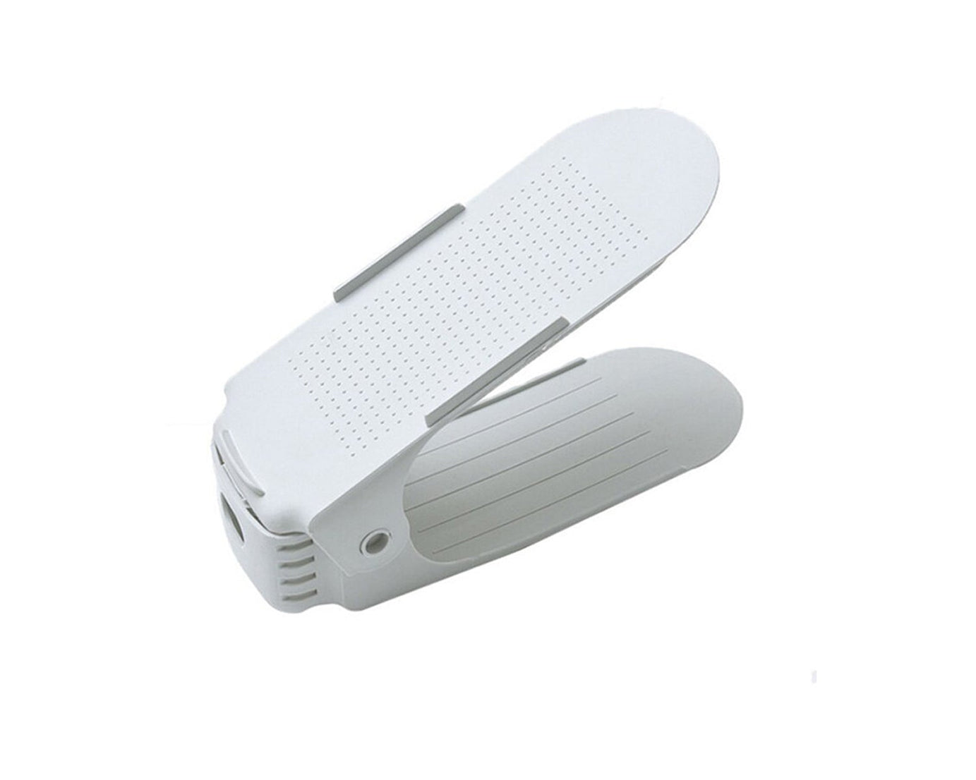 Adjustable folding shoe slots organizer, ideal for small spaces.