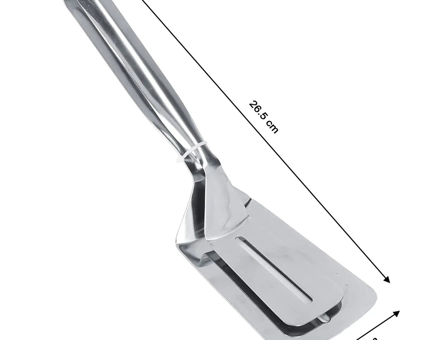 Stainless steel turner and tongs for cooking and serving