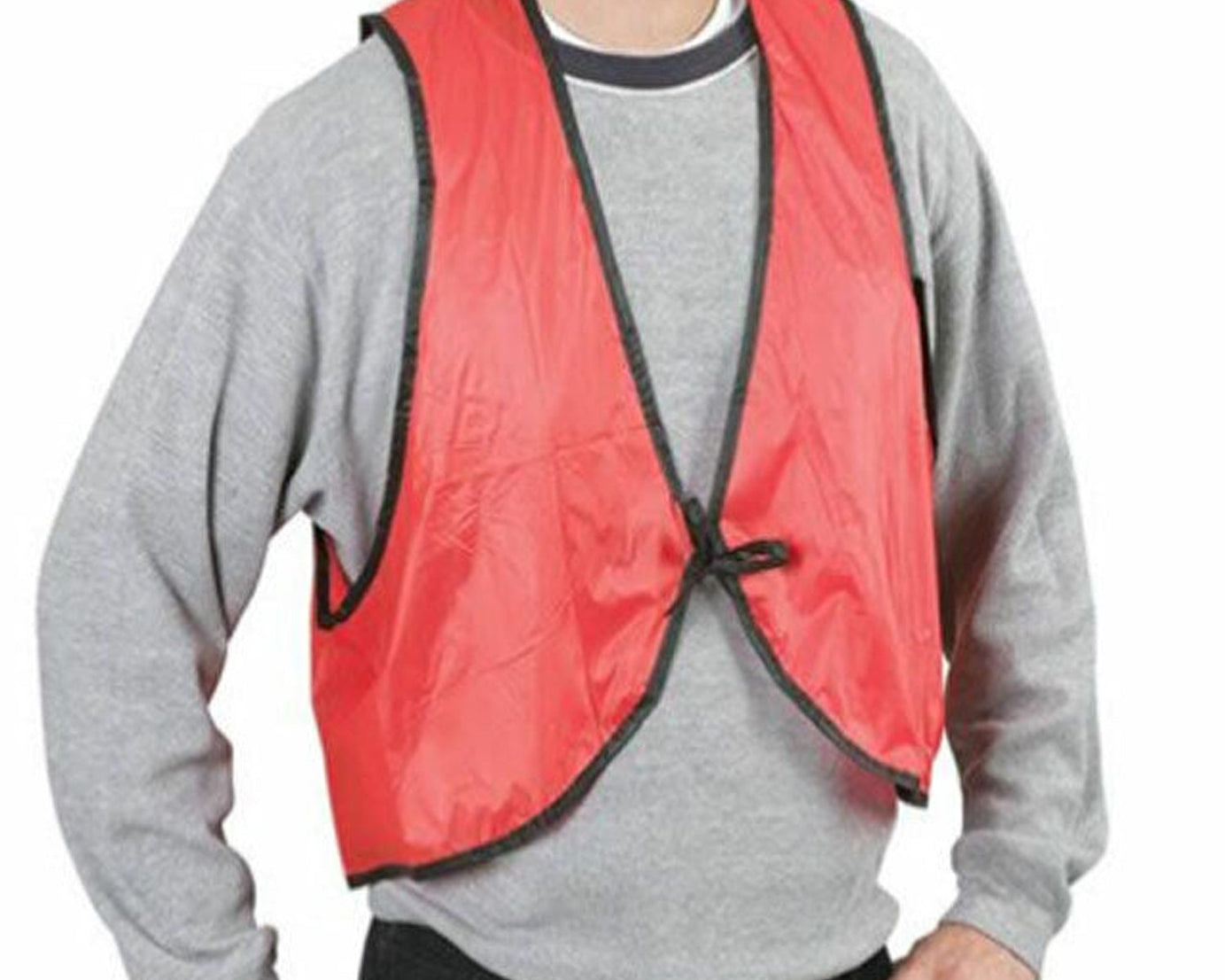 7453 Economy Safety Vest, Soft Vinyl with Tie Closure for Identifying Staff and Volunteers Adult PVC Safety Vest High Visibility for Outdoor Operator