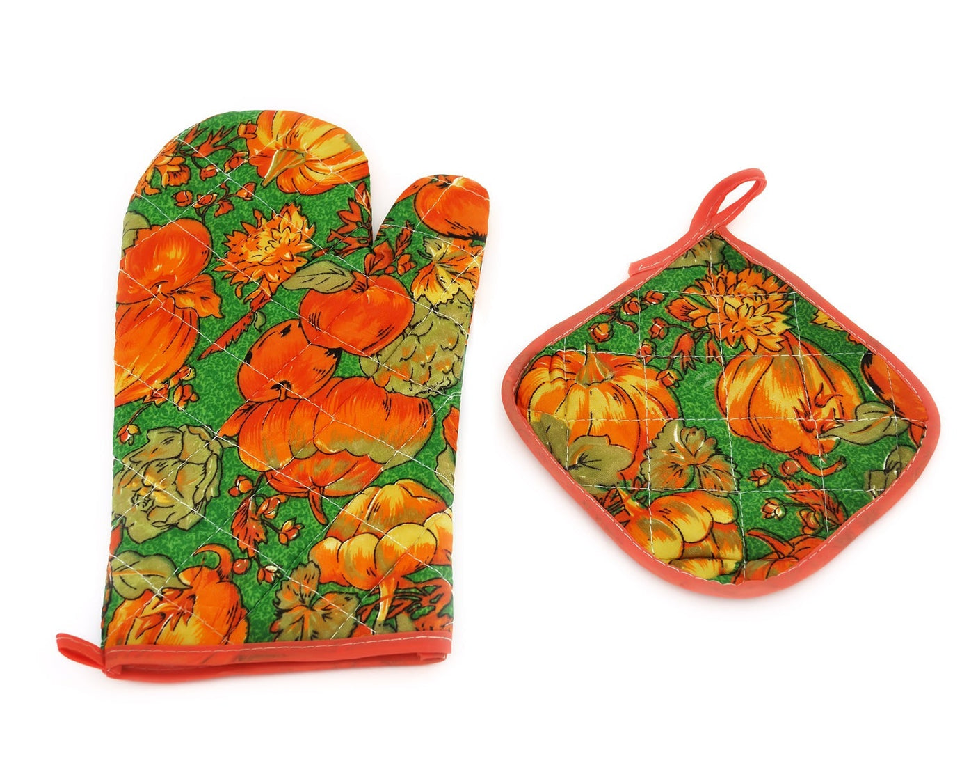 Cotton oven gloves for handling hot kitchenware
