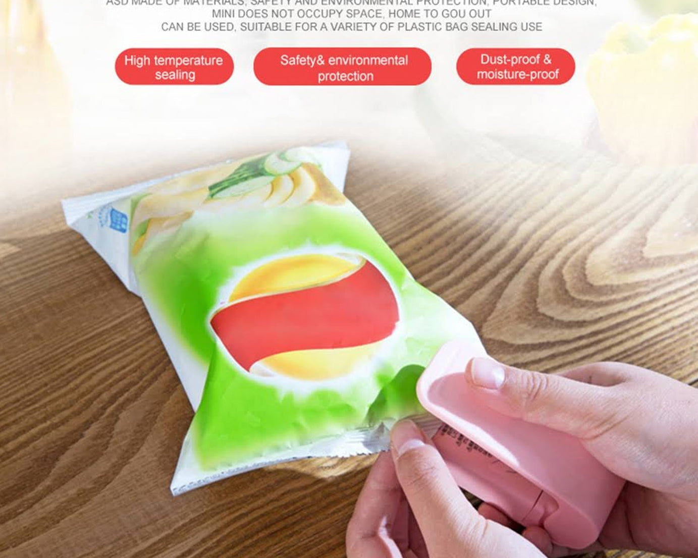 Mini heat sealing tool for plastic bags