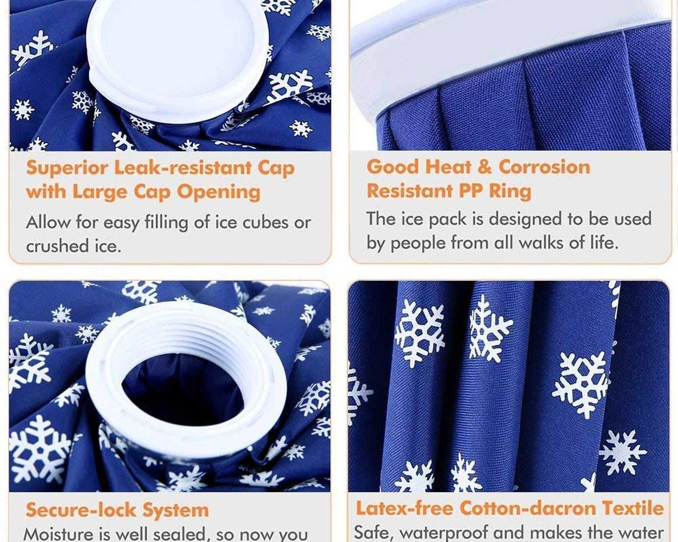 Pain relief ice bag for joints, showing practical use and design