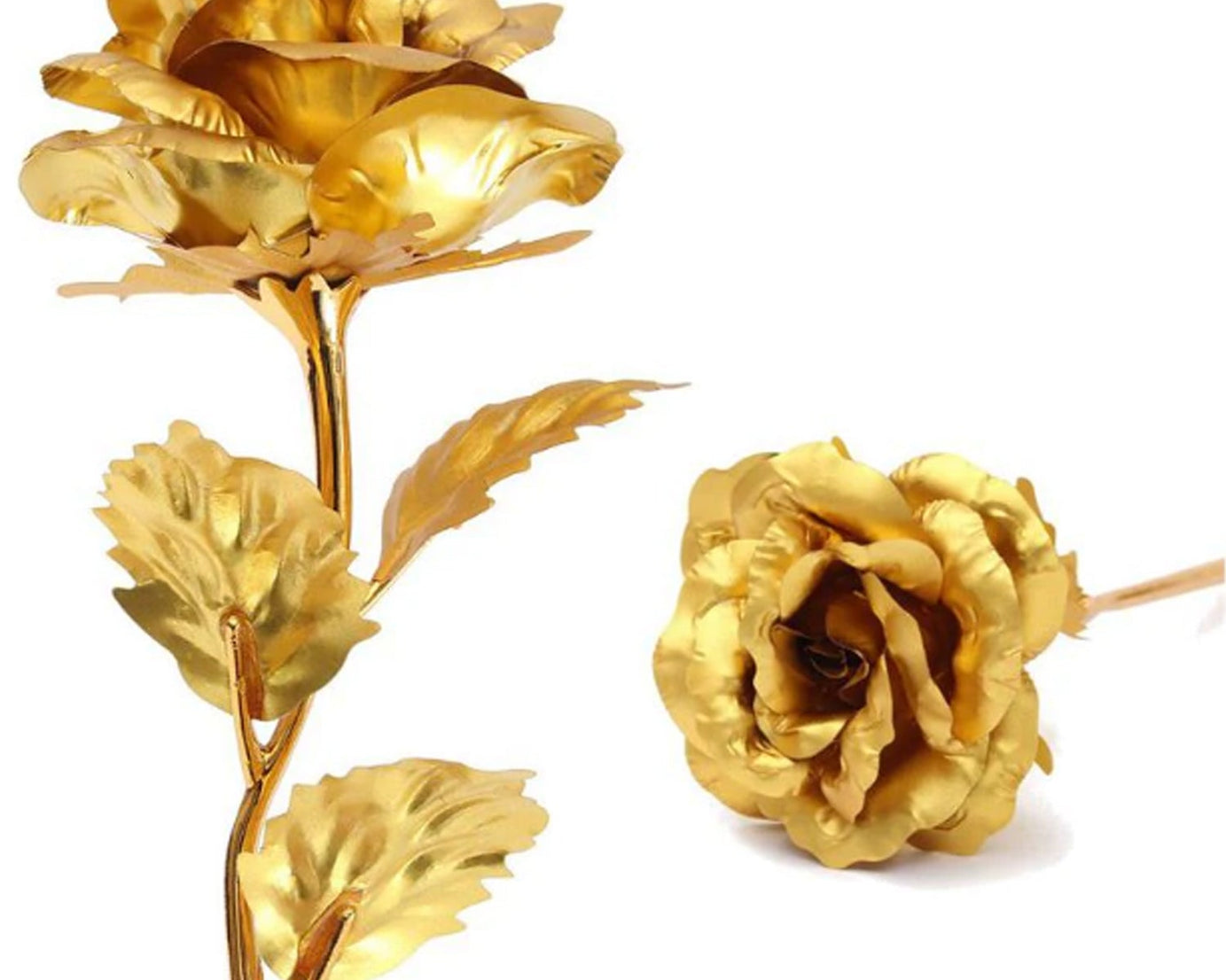 Luxury Decorative Gold Plated Artificial Golden Rose with Premium Box