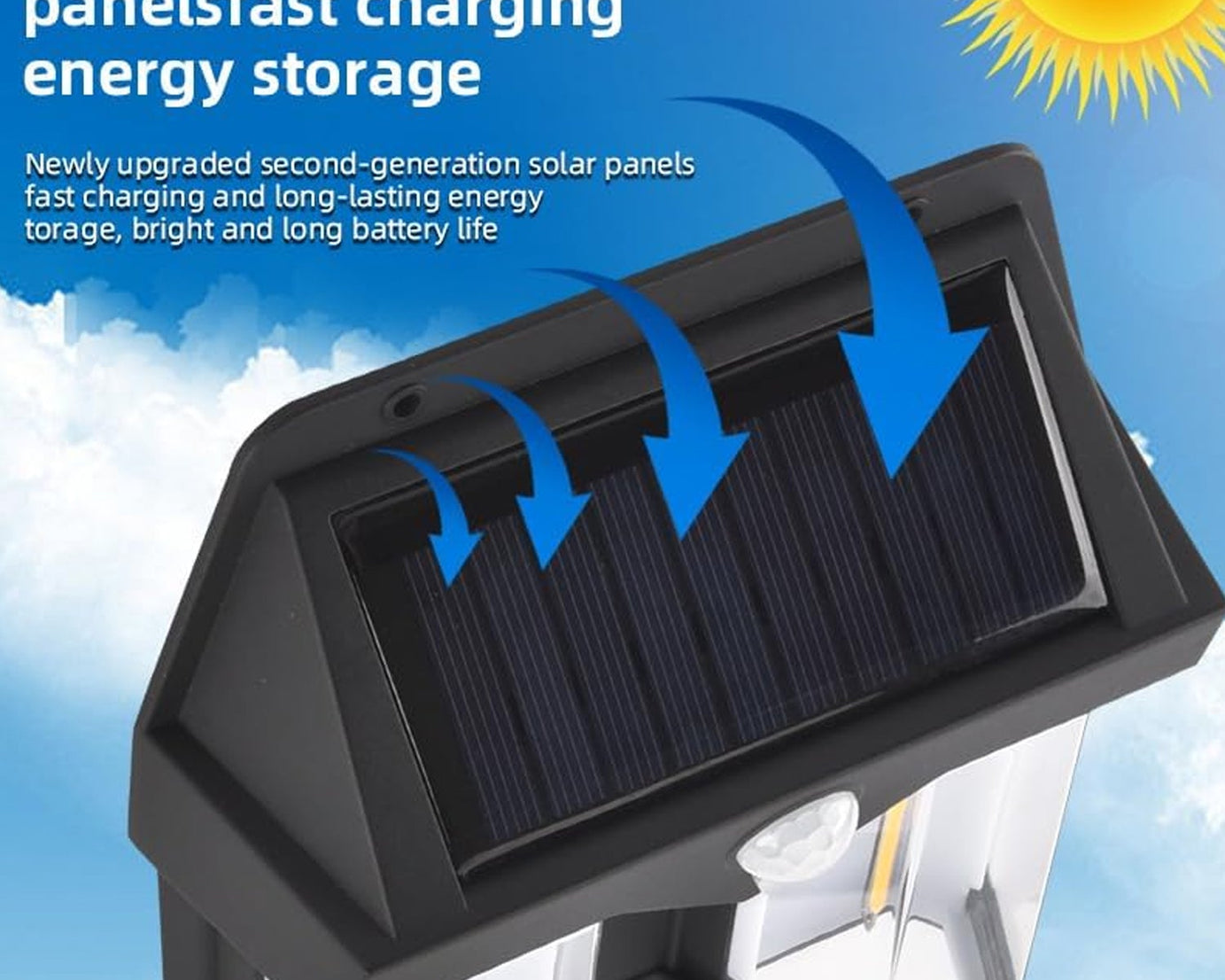 Outdoor Solar Wall Lamp Outdoor Waterproof High Quality Lamp Induction Garden Lamp Garden Villa Night Lamp Double Lamp Light (1 Pc)