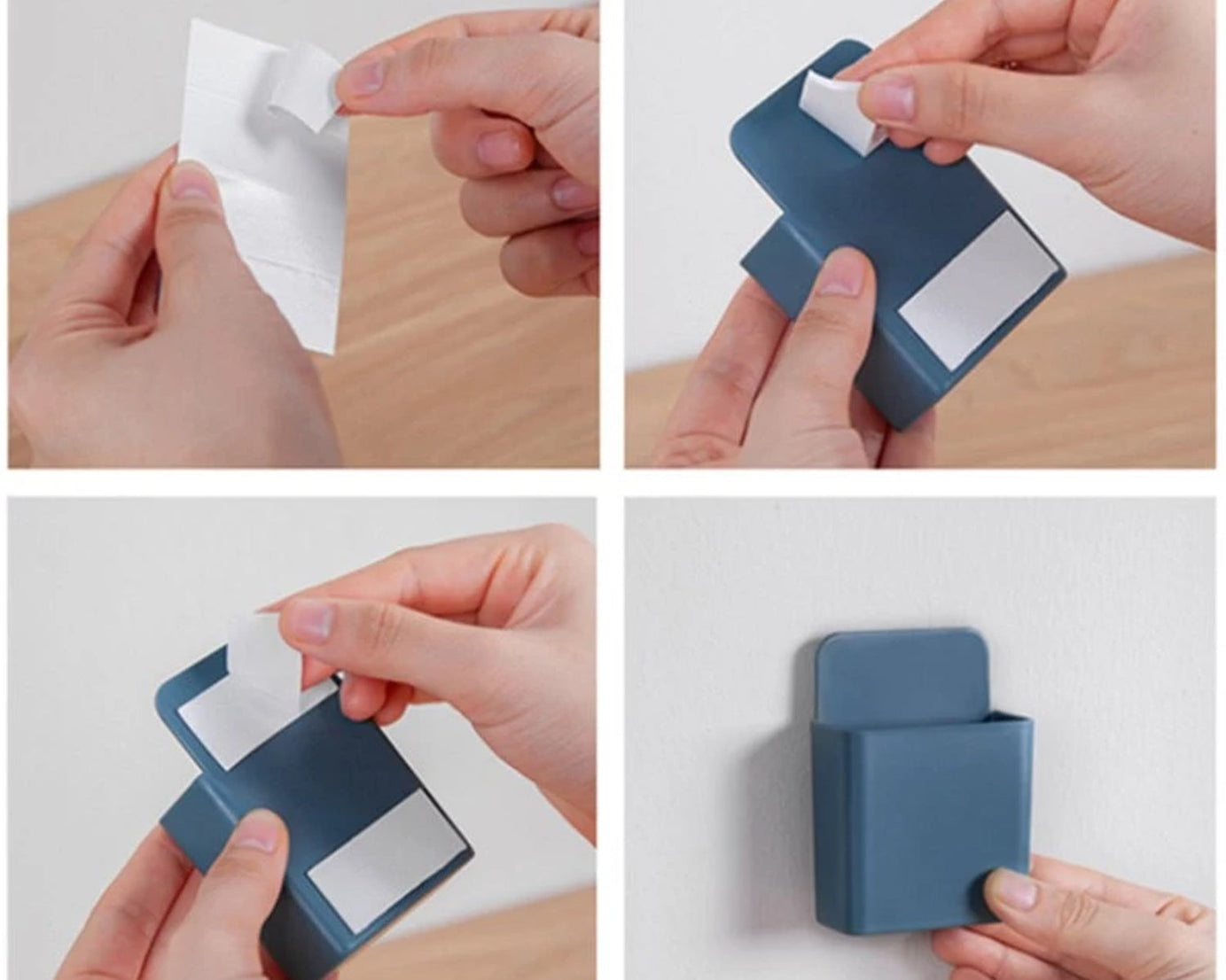 Mobile phone charging holder with wall mount.