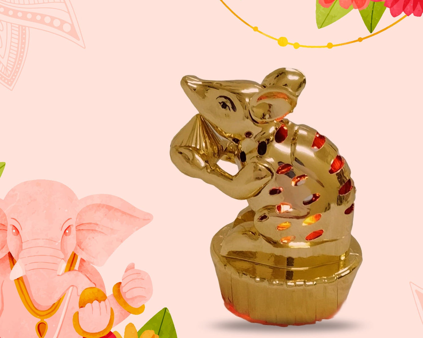 LED Mouse (Mushak) Decoration for Ganpati