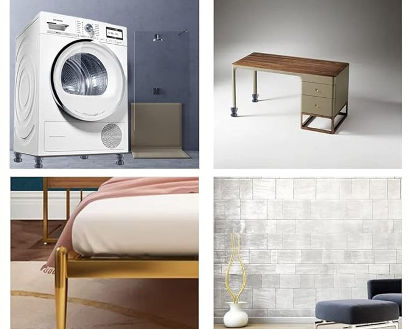 Plastic Washing Machine Vibration Feet Pad, Adjustable Highly Non-Slip Support Anti Vibration Pads Walk Pads Shock Absorber Noise Cancelling Furniture Lifting Base (4 Pcs Set)