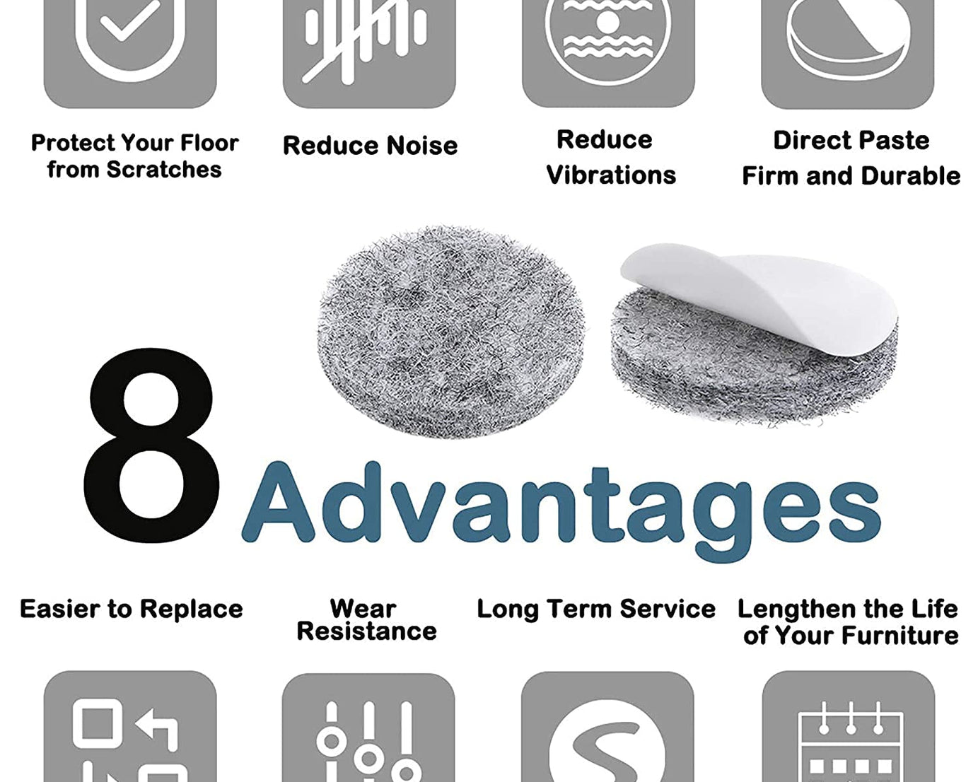 9030 Furniture Pad Square Felt Pads Floor Protector Pad For Home & All Furniture Use