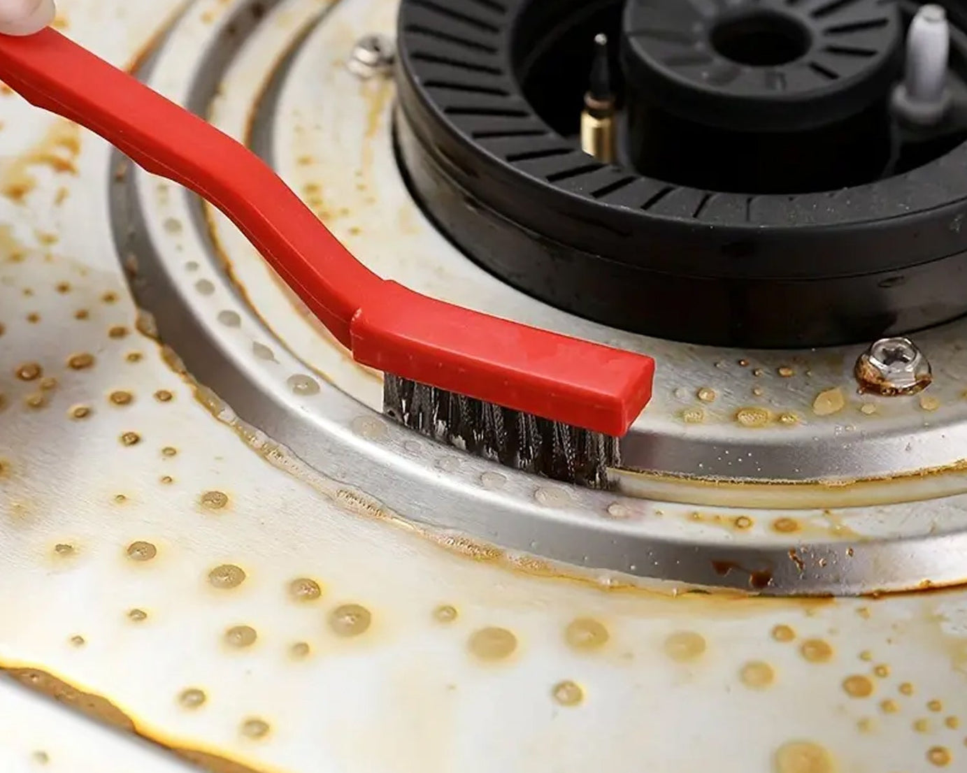 3pc Mini Wire Brush Set Brass Nylon Stainless Steel Bristles Household Cleaning Brush for Gas Stove, Smoke Machine Tool Burner Tiles Tap Rust Removal Welding Slag Dirt & Paint Scrubbing (3 Pcs Set)