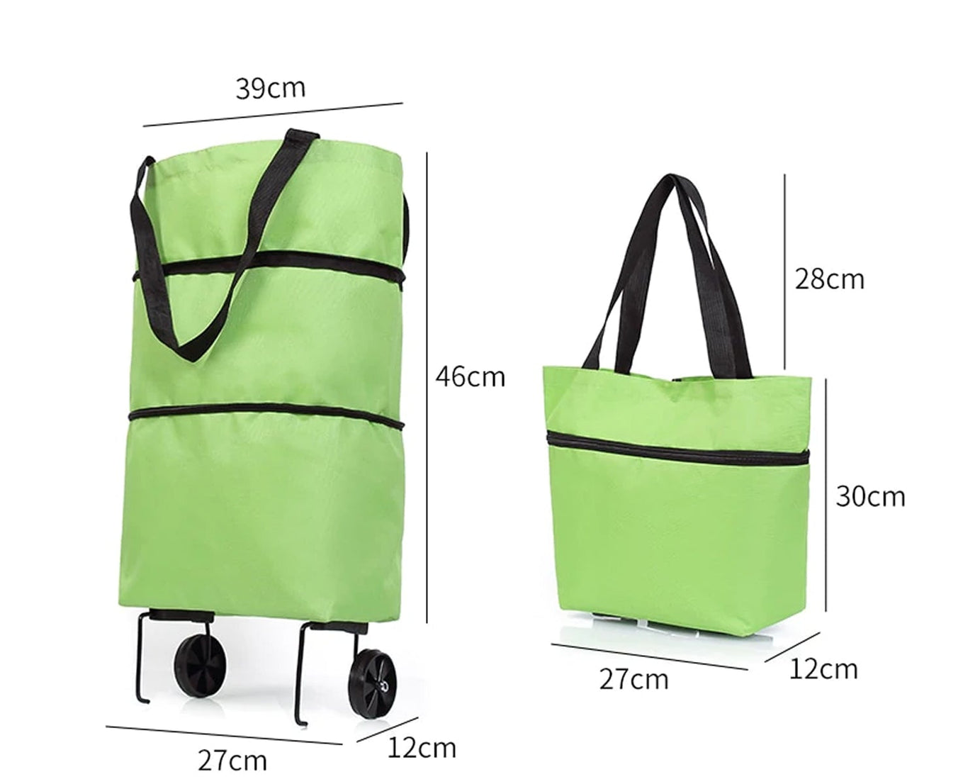 Trolley shopping bag, foldable cart for travel luggage.