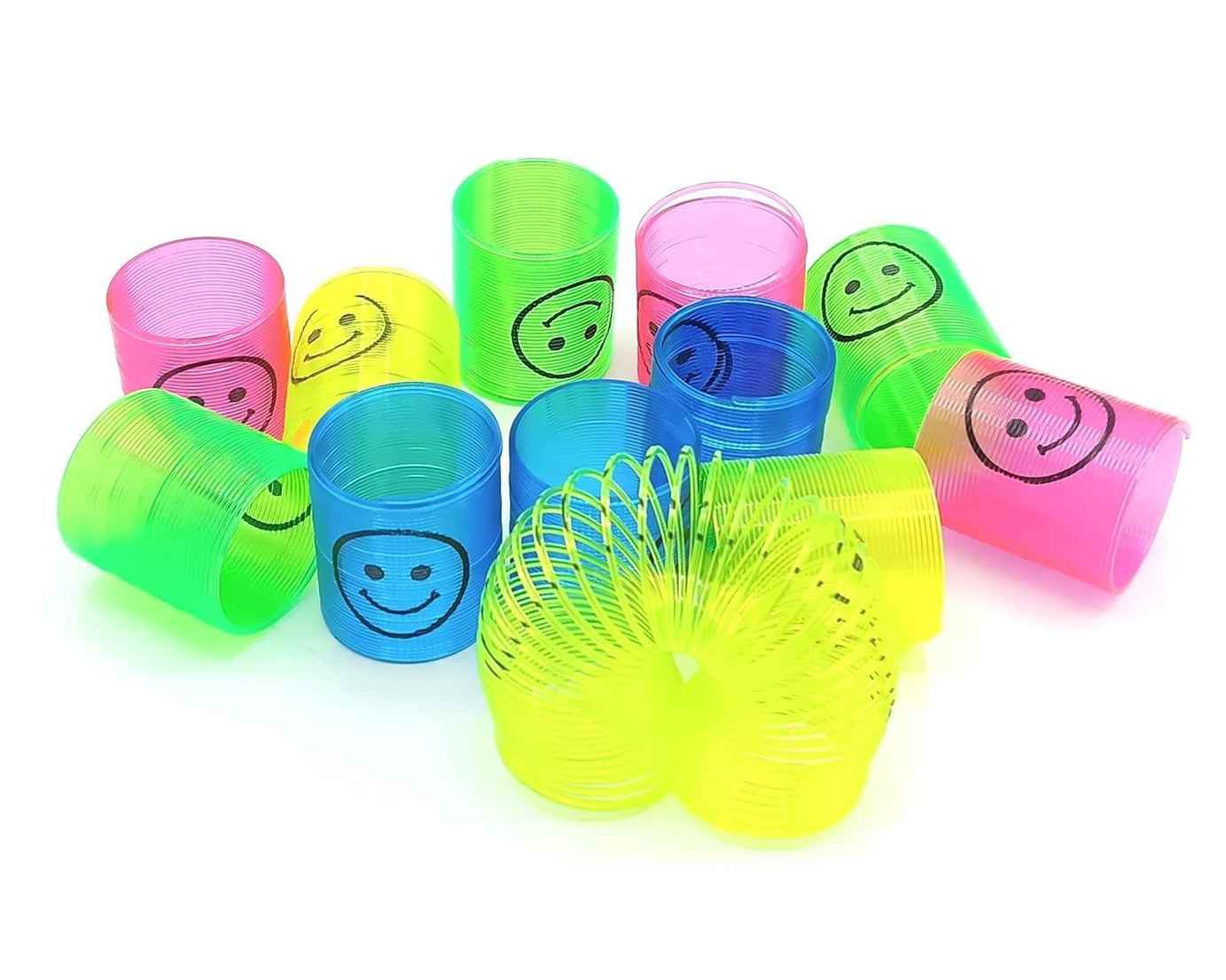 Multicolor Magic Smiley Spring, Spring Toys, Slinky, Slinky Spring Toy, Toy for Kids for Birthdays, Compact and Portable Easy to Carry (12 Pcs Set)