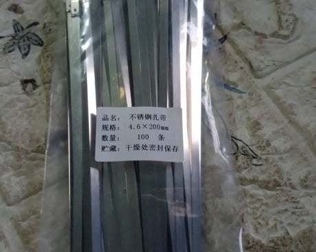 Stainless Steel Cable TIE Used for Solar, Industrial and Home Improvement Multipurpose HIGH Strength, Self-Locking Zip Ties, Multi-purpose Tie, Portable Rustproof 100Pcs Wide Application Zip Tie Set for Building (4.6x100MM /  100 pcs Set)