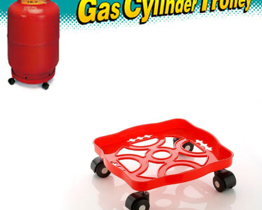 Trolley for gas cylinder, square plastic