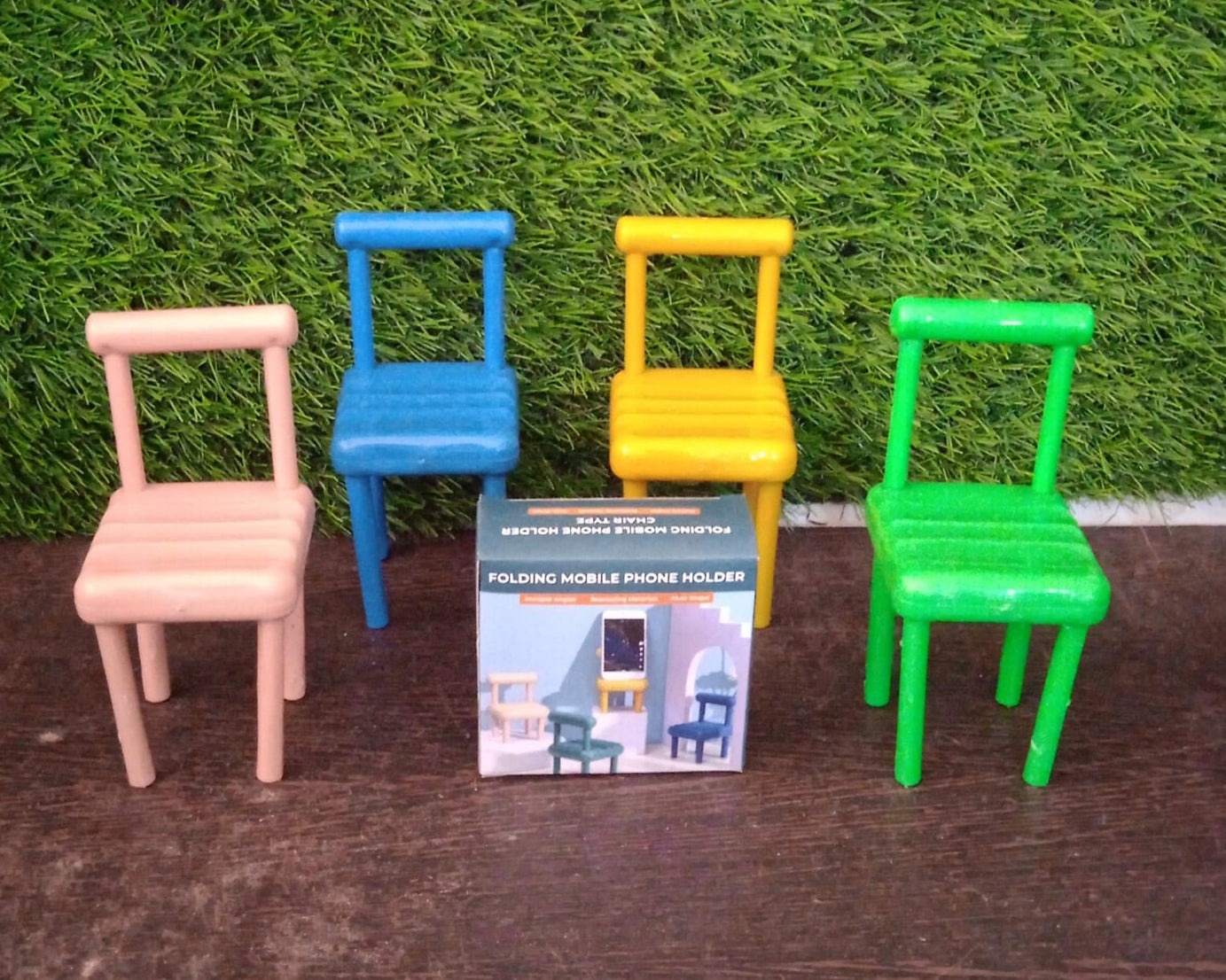 Mobile Phone Holder, Mini Chair Cell Phone Stand, Portable Smartphone Dock, Cellphone Holder for Desktop Design Compatible with All Mobile Phones (1 Pc)