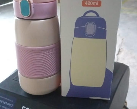 Insulated Stainless Steel Bottle With Rubber Grip (420 ML)