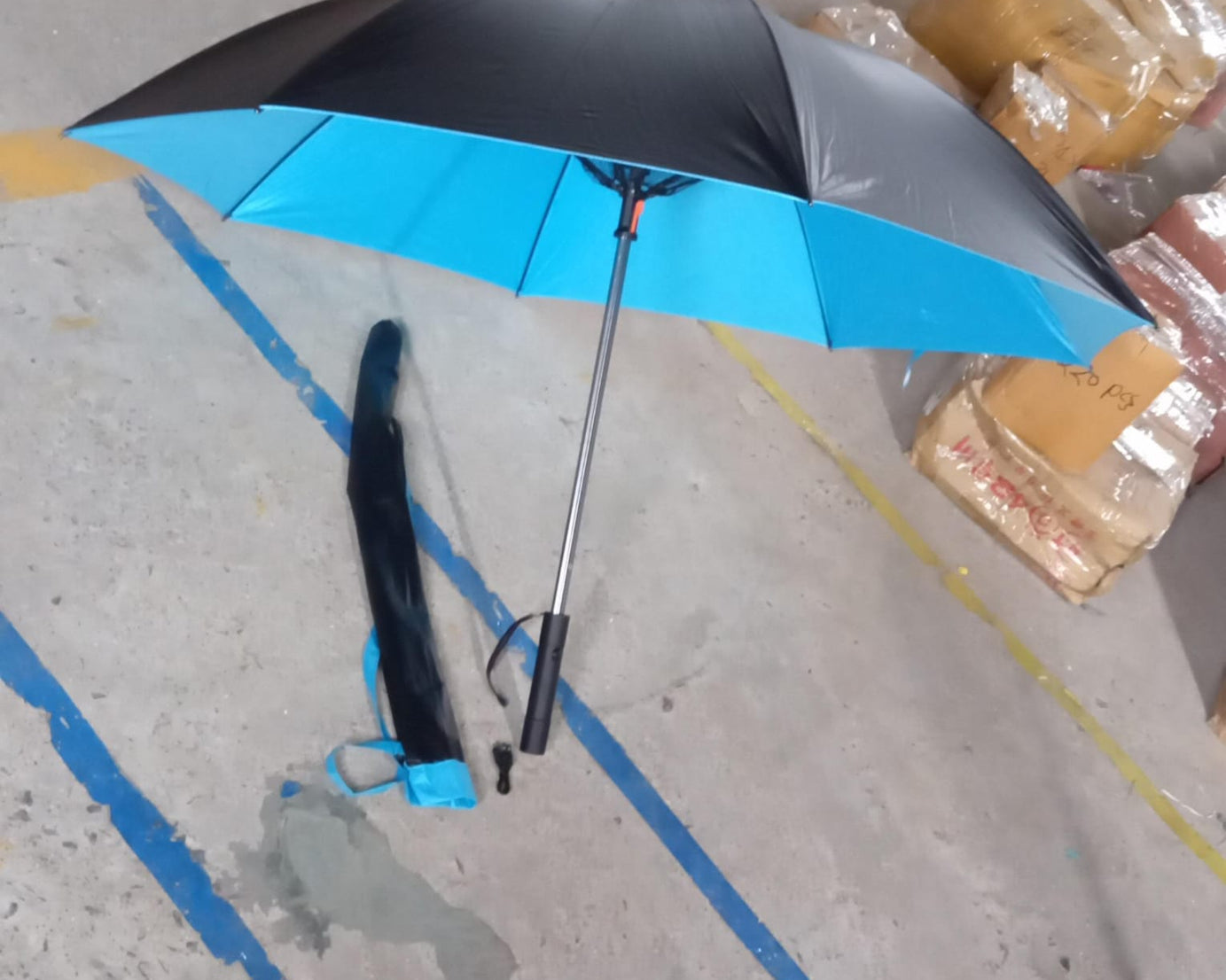 Sun Umbrella With Inside Fan & Power Bank Umbrellas For Summer (1 Pc)