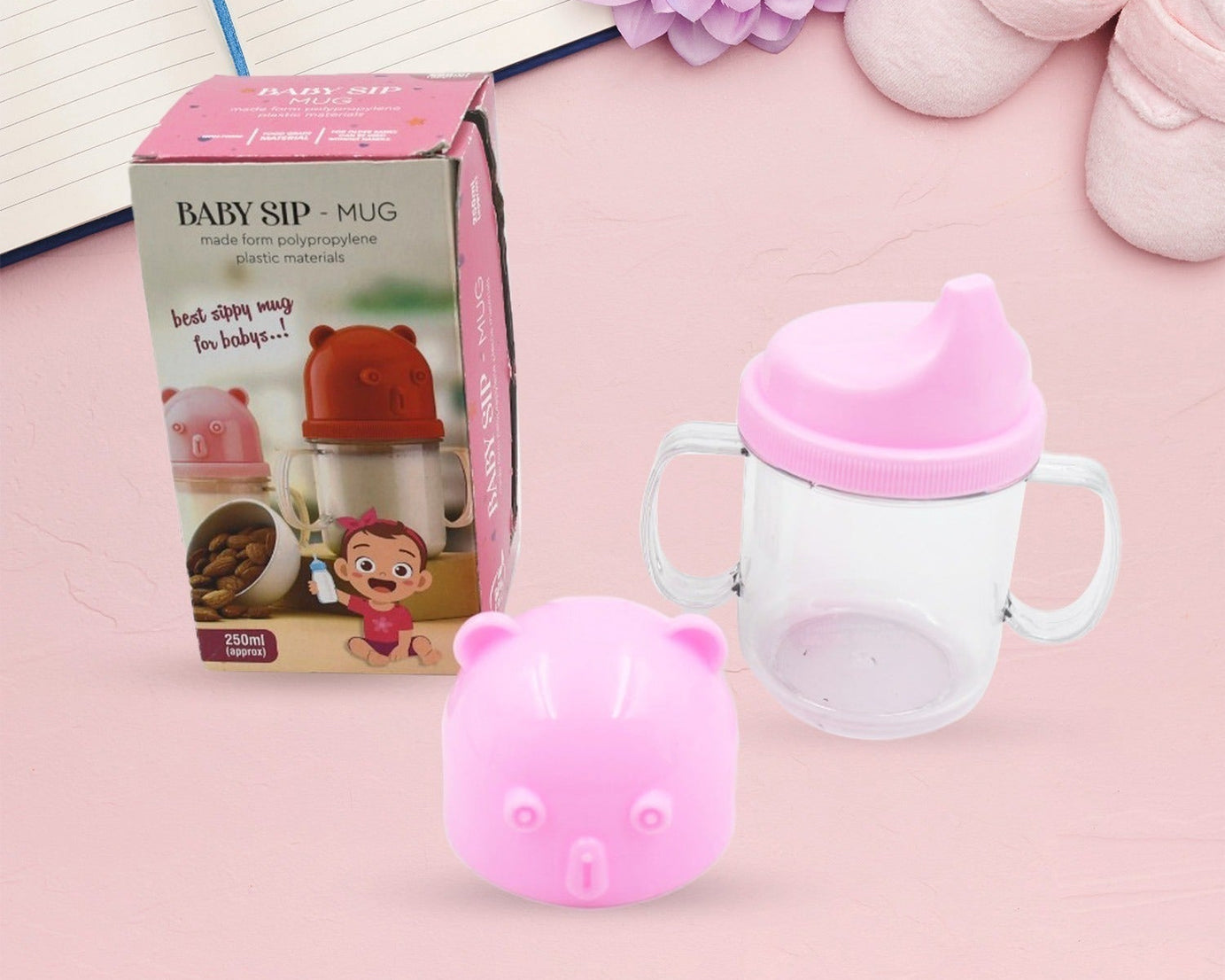 Baby Milk Mug Sippy Cup Baby Mug, Leakproof, Mug For Kids Lightweight, Nursing, Dishwasher Safe Mug (250 Ml / 1 Pc)