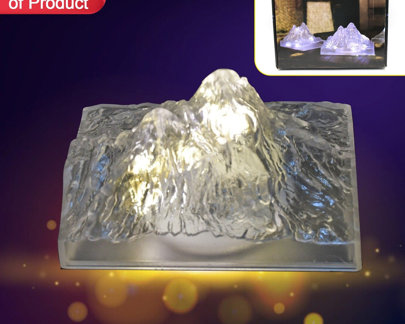 Unique Plastic Night Light: Flameless LED (Iceberg Design, Gift)