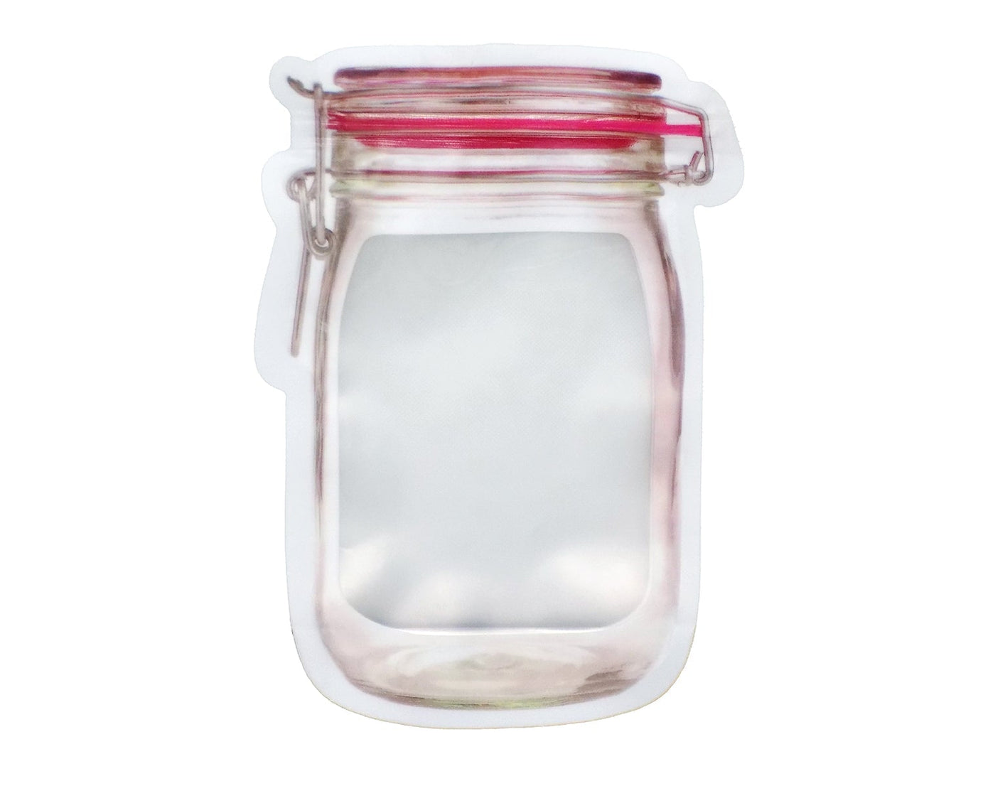 Reusable Airtight Seal Plastic Food Storage Mason Jar Zipper (500ml)
